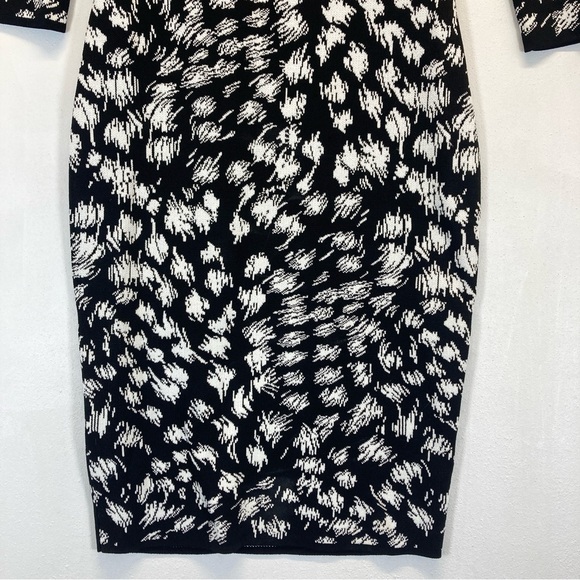 Trina Turk Women's Midi Dress White/Black Long Sleeve Size S Print Abstracto - Picture 13 of 16